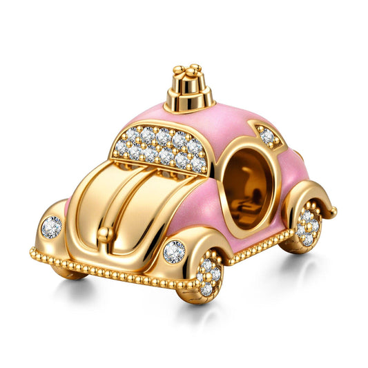 gona- My Romantic Drive Tarnish-resistant Silver Charms With Enamel In 14K Gold Plated