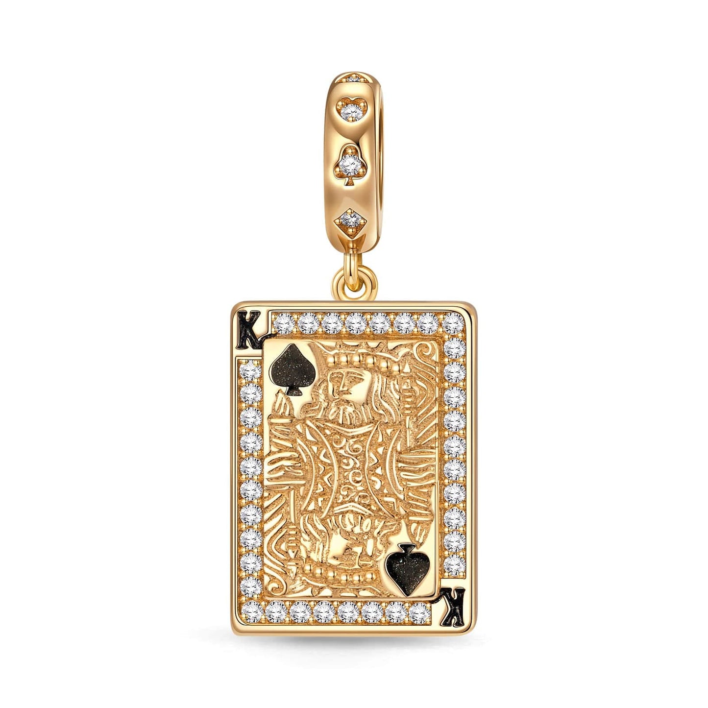 Dignified King Tarnish-resistant Silver Dangle Charms In 14K Gold Plated