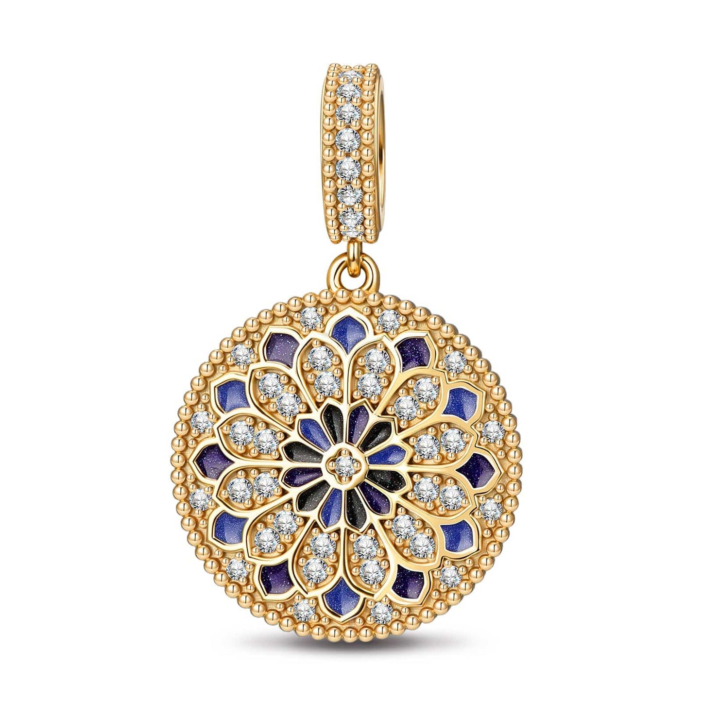 Cathedral Glow Tarnish-resistant Silver Dangle Charms With Enamel In 14K Gold Plated
