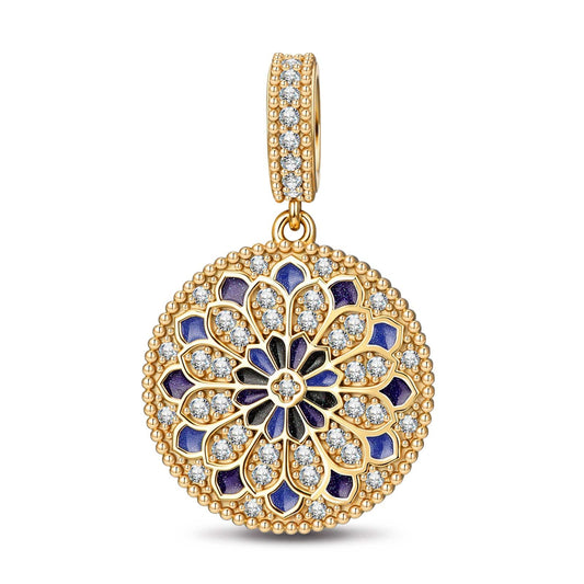 gona- Cathedral Glow Tarnish-resistant Silver Dangle Charms With Enamel In 14K Gold Plated