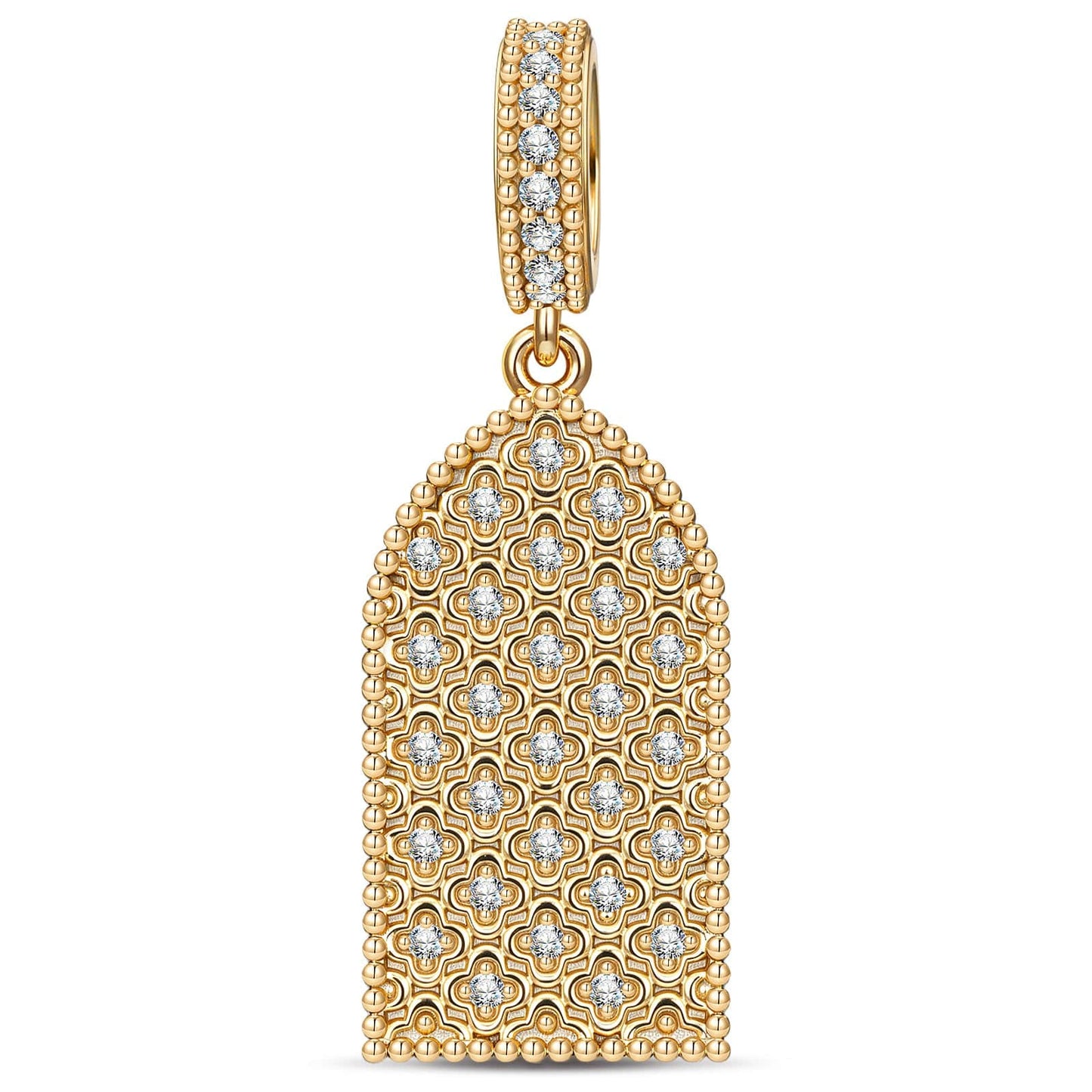 Golden Cathedral Tarnish-resistant Silver Dangle Charms In 14K Gold Plated