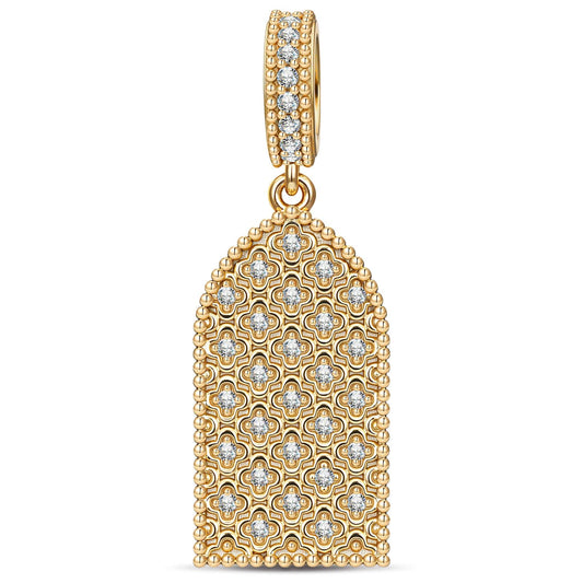 gona- Golden Cathedral Tarnish-resistant Silver Dangle Charms In 14K Gold Plated
