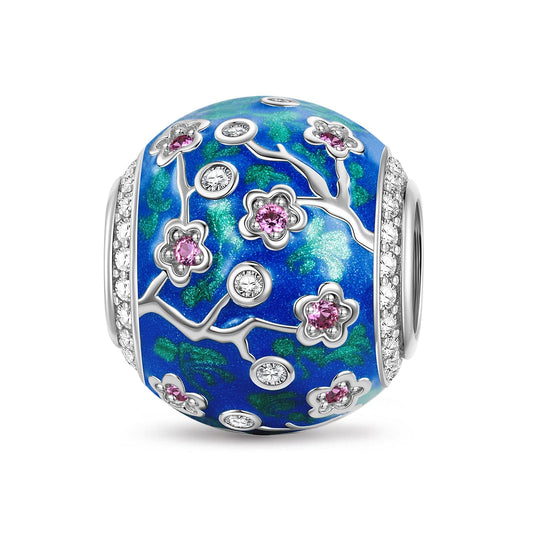 gon- Plum Glow Tarnish-resistant Silver Charms With Enamel In White Gold Plated