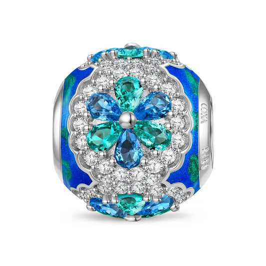 gon- Petal Shade Tarnish-resistant Silver Charms With Enamel In White Gold Plated