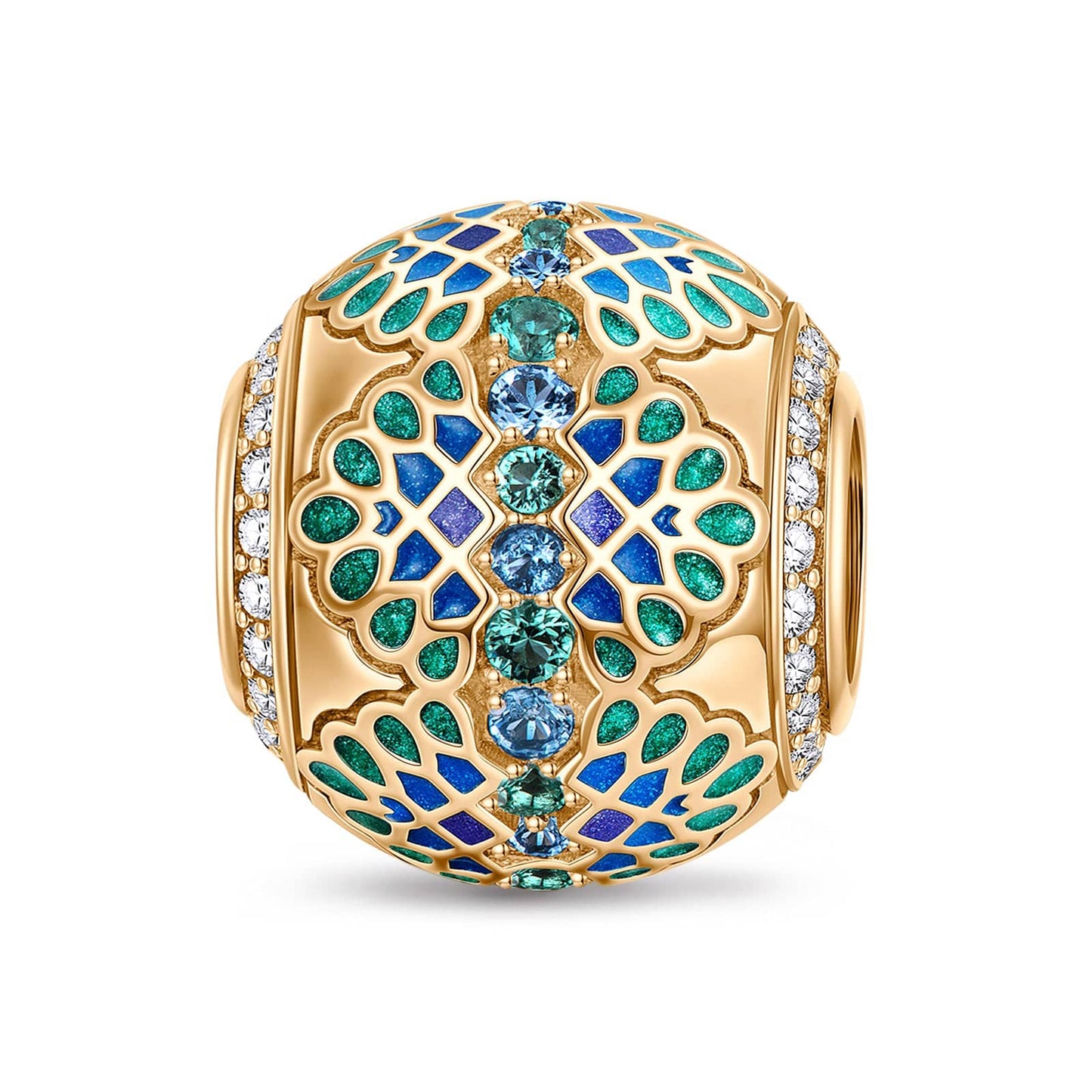 Spring Essence Tarnish-resistant Silver Charms With Enamel In 14K Gold Plated