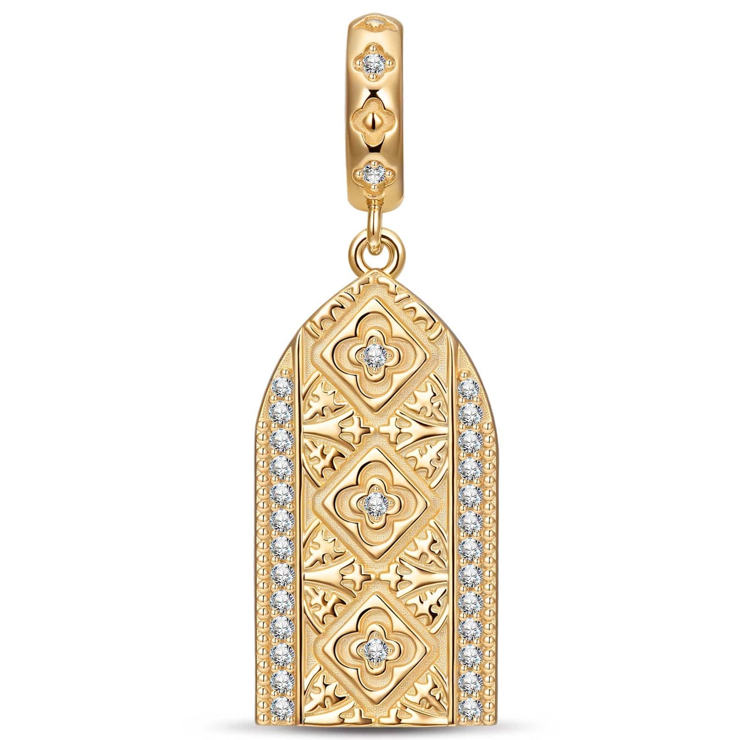 Parisian Gleam Tarnish-resistant Silver Dangle Charms In 14K Gold Plated