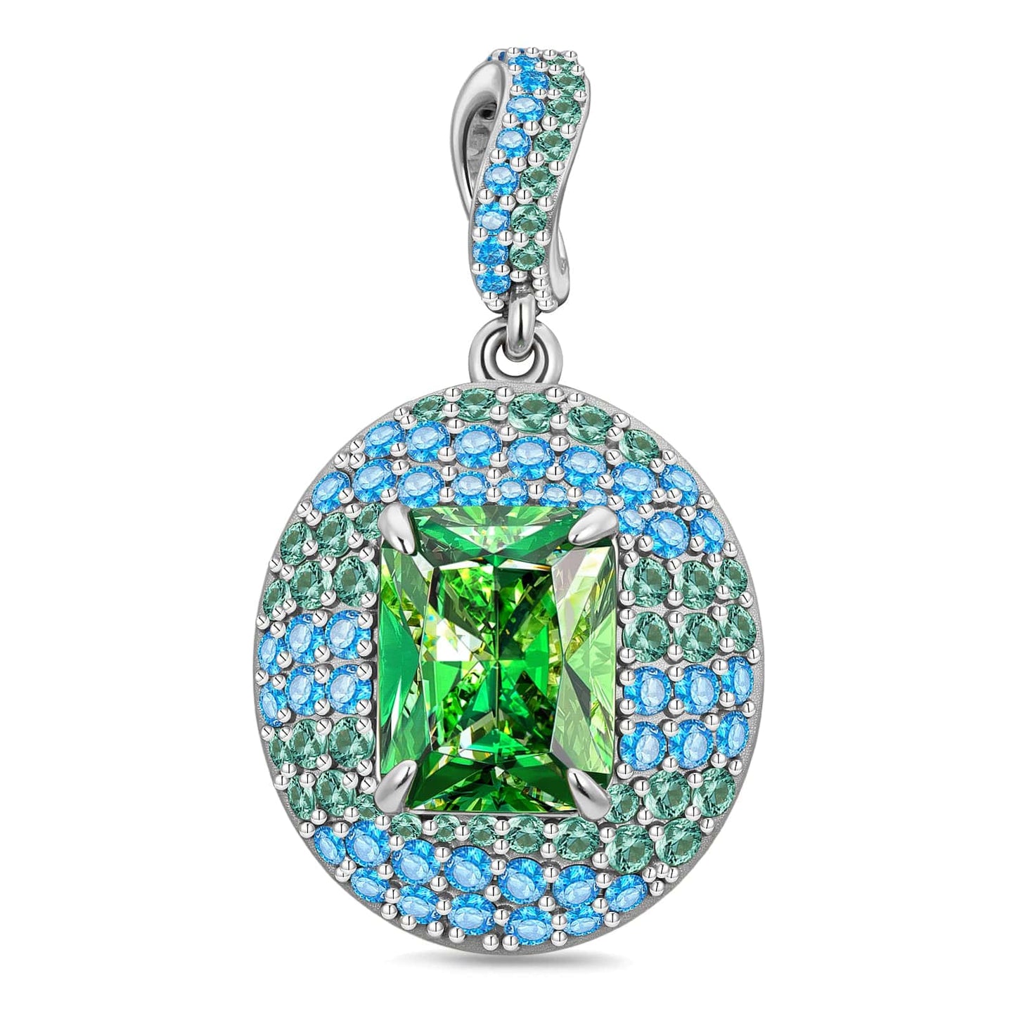 Emerald Dawn Tarnish-resistant Silver Dangle Charms In White Gold Plated