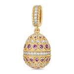 Renewal Bloom Tarnish-resistant Silver Easter Egg Dangle Charms In 14K Gold Plated