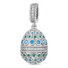 Life's Revival Tarnish-resistant Silver Easter Egg Dangle Charms In White Gold Plated