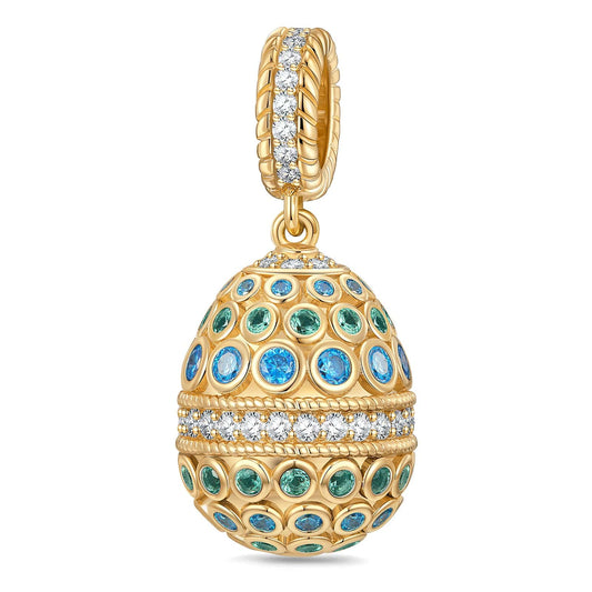 gona- Life's Revival Tarnish-resistant Silver Easter Egg Dangle Charms In 14K Gold Plated