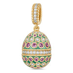 Renewal Bloom Tarnish-resistant Silver Easter Egg Dangle Charms With Enamel In 14K Gold Plated