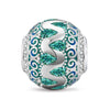 Dragon's Realm Tarnish-resistant Silver Charms With Enamel In White Gold Plated
