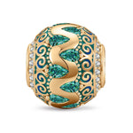 Dragon's Realm Tarnish-resistant Silver Charms With Enamel In 14K Gold Plated