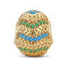 Meadow in Full Bloom Tarnish-resistant Silver Easter Egg Charms In 14K Gold Plated