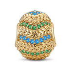 Meadow in Full Bloom Tarnish-resistant Silver Easter Egg Charms In 14K Gold Plated