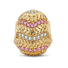 Meadow in Full Bloom Tarnish-resistant Silver Easter Egg Charms In 14K Gold Plated