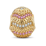 Meadow in Full Bloom Tarnish-resistant Silver Easter Egg Charms In 14K Gold Plated