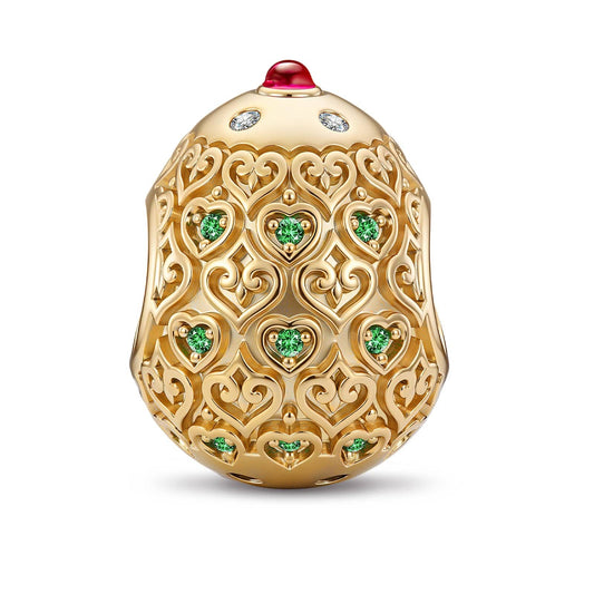 gona- Awakening to Spring Tarnish-resistant Silver Easter Egg Charms In 14K Gold Plated