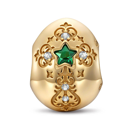 gona- Flourishing Energy Tarnish-resistant Silver Easter Egg Charms In 14K Gold Plated