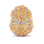 Blossom of Renewal Tarnish-resistant Silver Easter Egg Charms In 14K Gold Plated