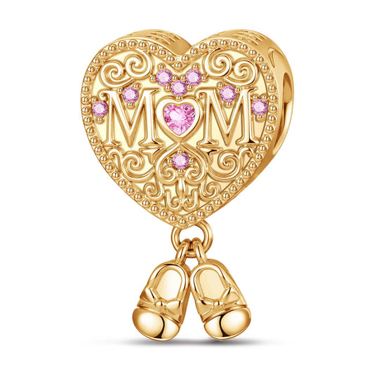 gona- Love-Filled Hearts Tarnish-resistant Silver Dangle Charms In 14K Gold Plated