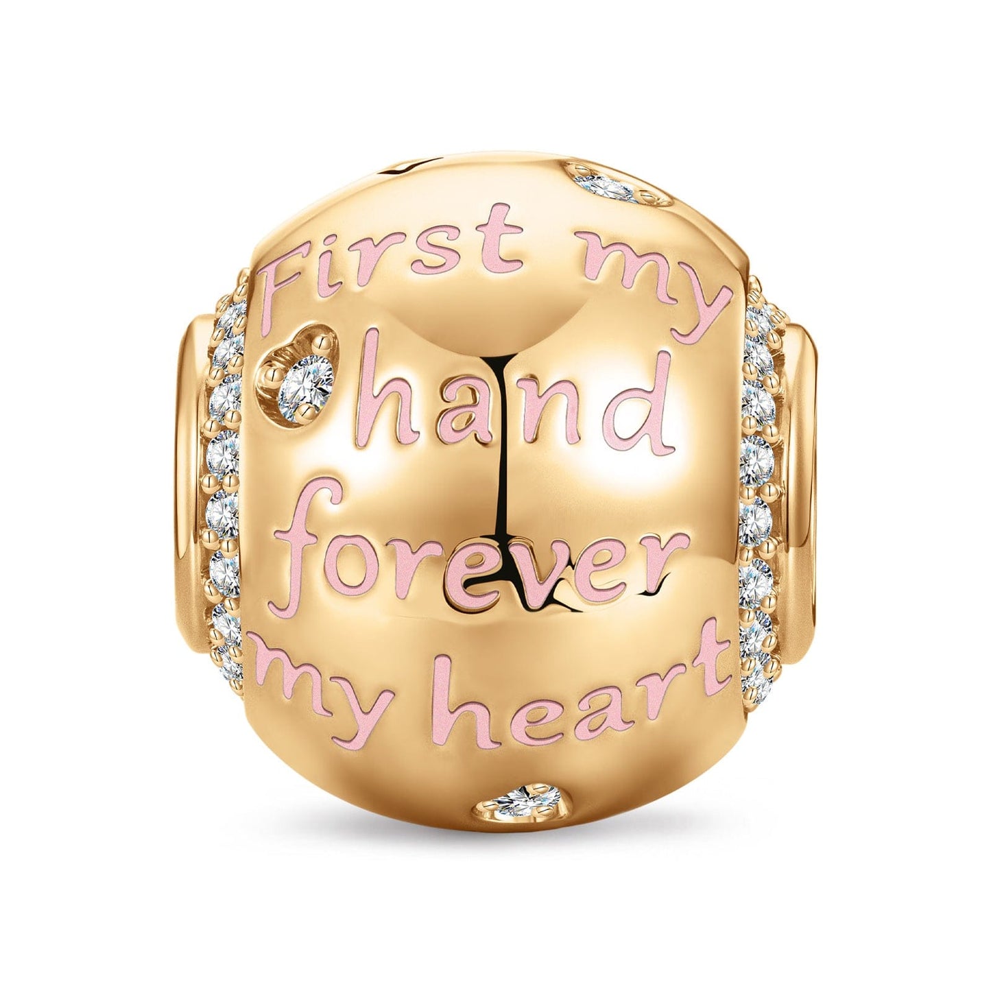 Tender Blossom Tarnish-resistant Silver Charms With Enamel In 14K Gold Plated