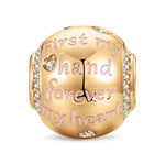 Tender Blossom Tarnish-resistant Silver Charms With Enamel In 14K Gold Plated