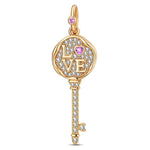 Key to Eternity Tarnish-resistant Silver Dangle Charms In 14K Gold Plated