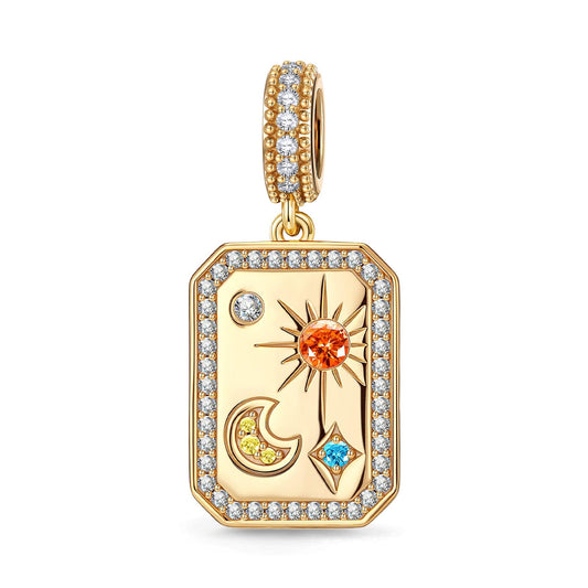 gon- Customizable Engraving A Time Remembered Tarnish-resistant Silver Dangle Charms In 14K Gold Plated