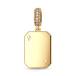 Customizable Engraving A Time Remembered Tarnish-resistant Silver Dangle Charms In 14K Gold Plated