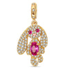 Long-Eared Bunny Tarnish-resistant Silver Dangle Charms In 14K Gold Plated