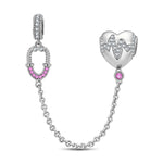 Resilient Heart Tarnish-resistant Silver Dangle Charms In White Gold Plated