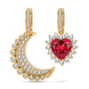 Moon's Cradle Tarnish-resistant Silver Dangle Charms In 14K Gold Plated