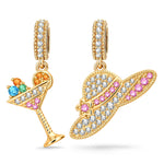 Chilled and Breezy Tarnish-resistant Silver Dangle Charms In 14K Gold Plated