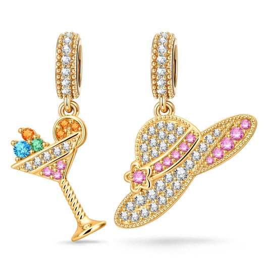 gona- Chilled and Breezy Tarnish-resistant Silver Dangle Charms In 14K Gold Plated