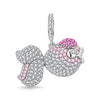 Playful Goldfish Tarnish-resistant Silver Dangle Charms In White Gold Plated