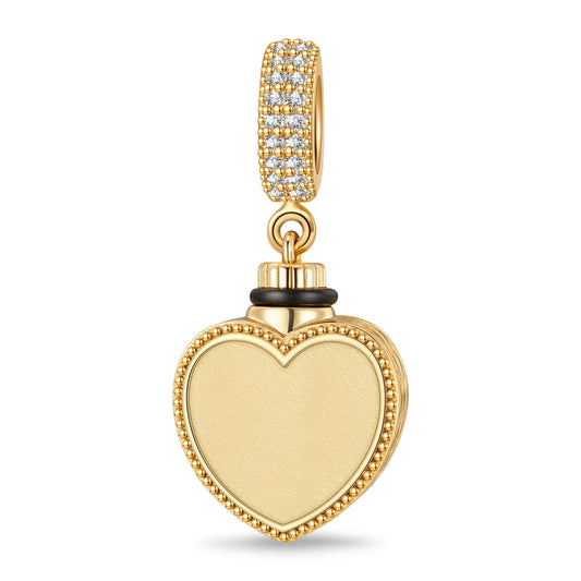 gona- Heart Memorial Urn Ashes Photo Pendant Tarnish-resistant Silver Dangle Charms In 14K Gold Plated