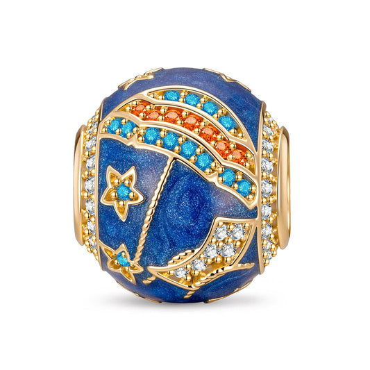 gona- Coastal Relaxation Tarnish-resistant Silver Charms With Enamel In 14K Gold Plated