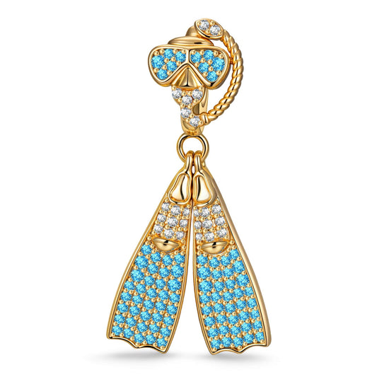 gona- Diving Outfit Tarnish-resistant Silver Dangle Charms In 14K Gold Plated