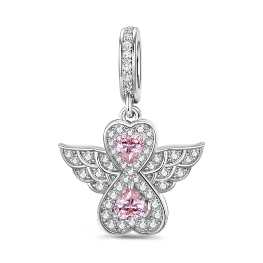 gona- Radiant Angel Tarnish-resistant Silver Dangle Charms In White Gold Plated