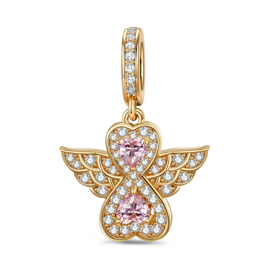 gona- Radiant Angel Tarnish-resistant Silver Dangle Charms In 14K Gold Plated