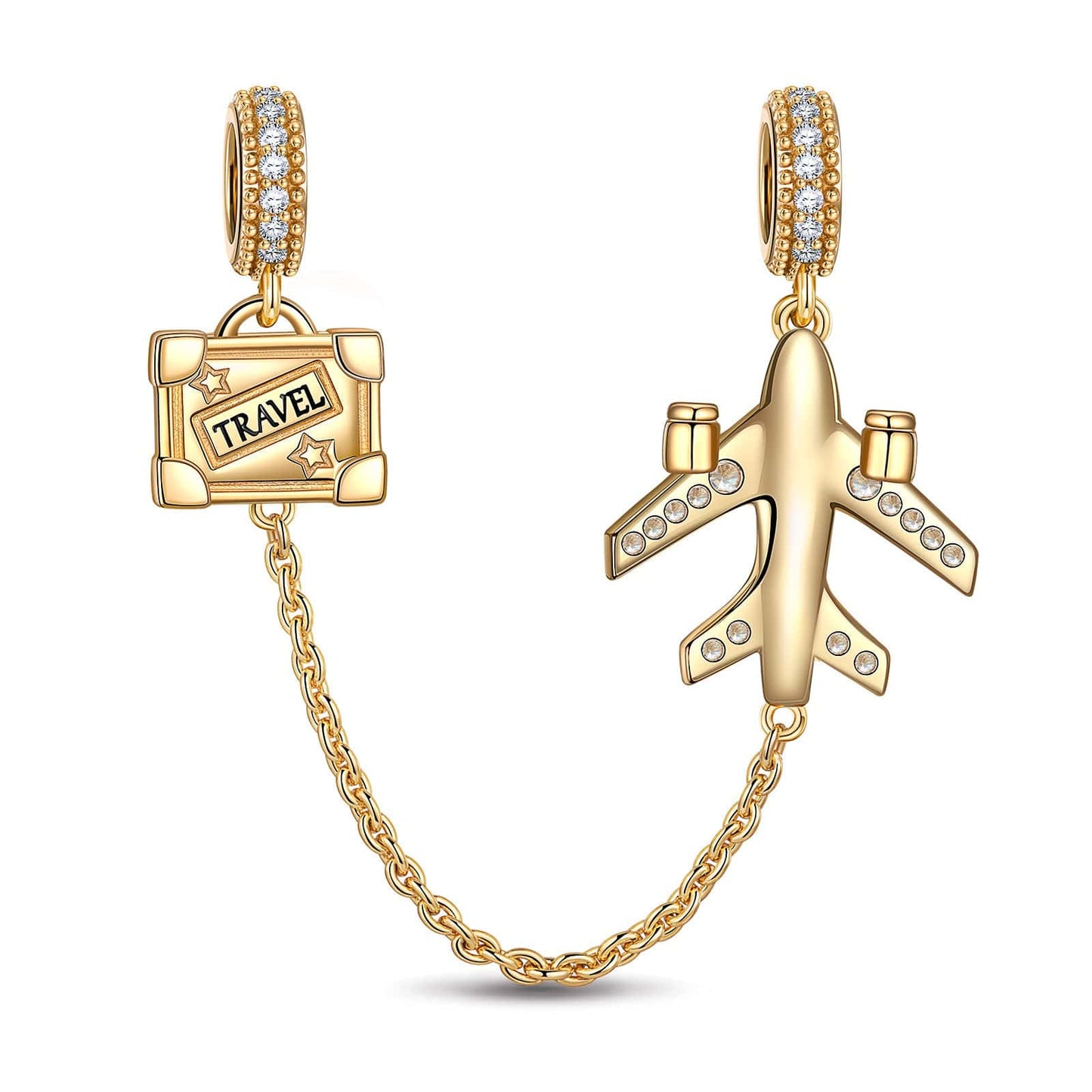 Journey to Love Tarnish-resistant Silver Dangle Charms With Enamel In 14K Gold Plated