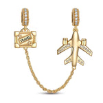 Journey to Love Tarnish-resistant Silver Dangle Charms With Enamel In 14K Gold Plated
