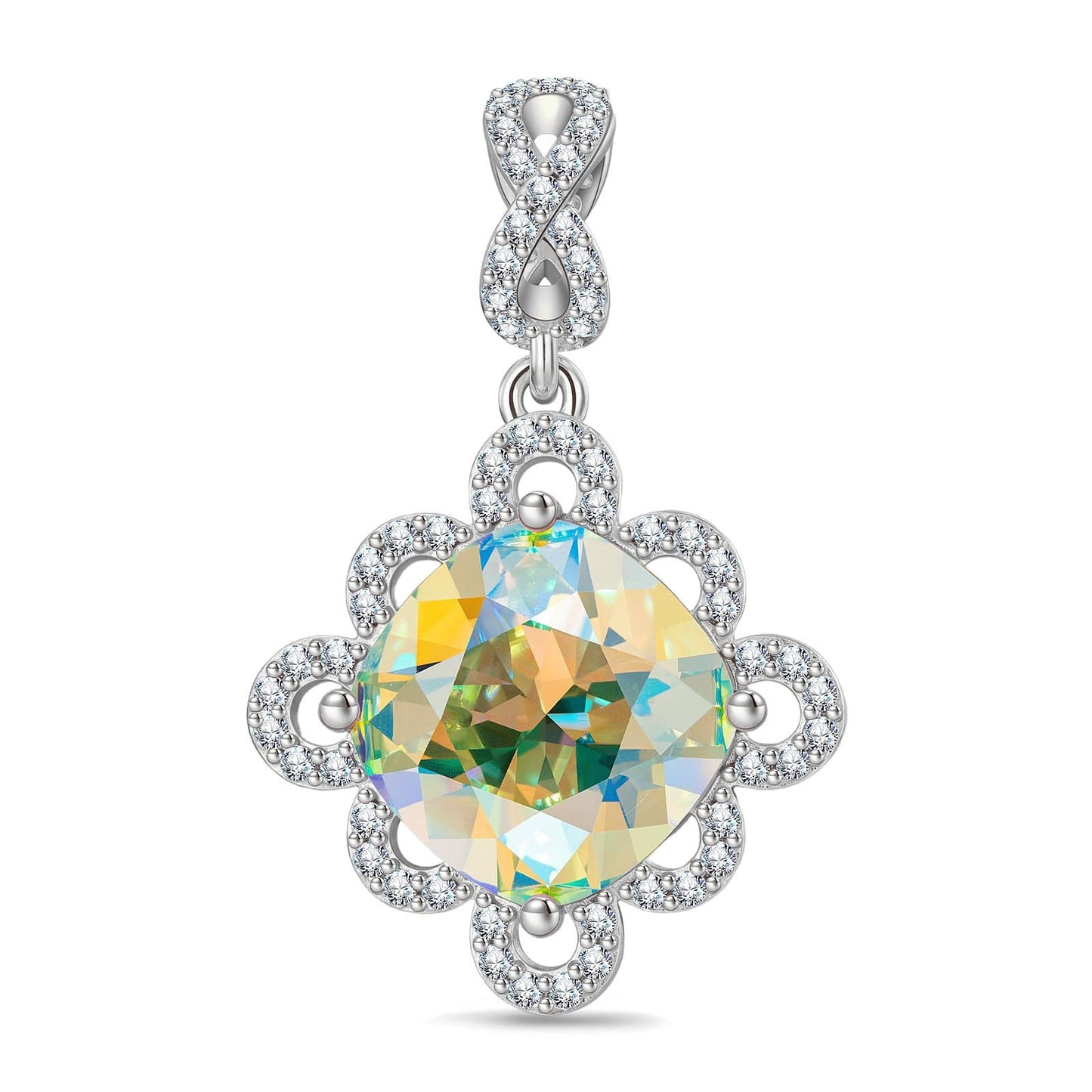 Tender Rose Tarnish-resistant Silver Dangle Charms In White Gold Plated