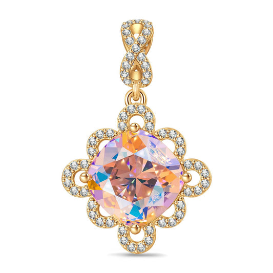 gon- Tender Rose Tarnish-resistant Silver Dangle Charms In 14K Gold Plated