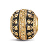 Skulls and Chain XL Size Tarnish-resistant Silver Charms With Enamel In 14K Gold Plated For Men