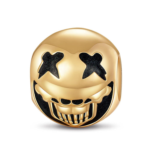 gona- XL Size Tarnish-resistant Silver Charms With Enamel In 14K Gold Plated For Men