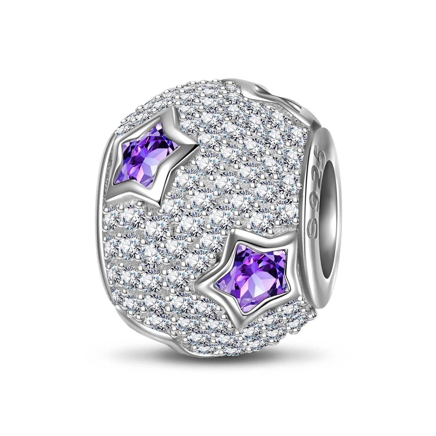 Sterling Silver Avenue of Stars Charms In White Gold Plated