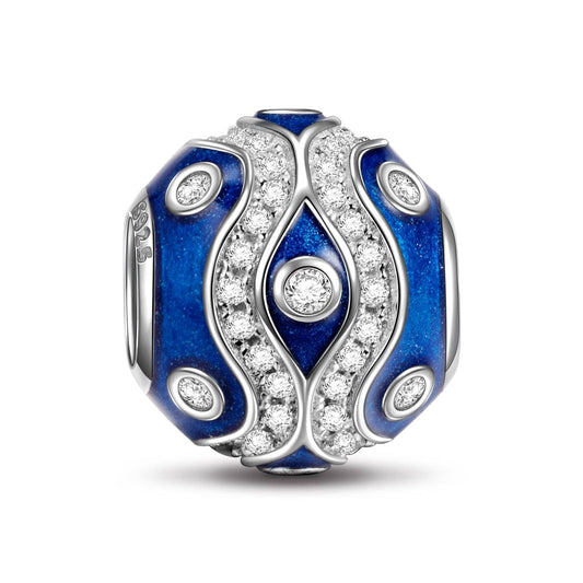 gona- Sterling Silver Galaxy Charms With Enamel In White Gold Plated