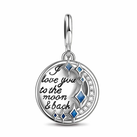 gona- Sterling Silver Celtic Promise Dangle Charms With Enamel In White Gold Plated